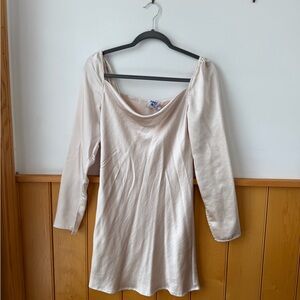 Princess Polly Elegant Cream Long Sleeve Dress